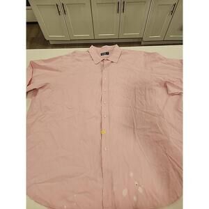 RALPH LAUREN PINK Classic Fit Button Down Shirt 5XL Tall  Dry Cleaned